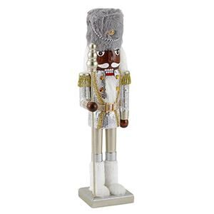 North Pole Trading Co. 14in Glitter Soldier Christmas Nutcracker
